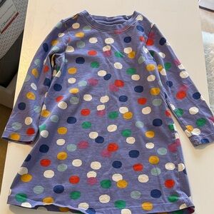 Hanna Andersson Multicolor Polka Dot Long Sleeve Tee dress Sz 4